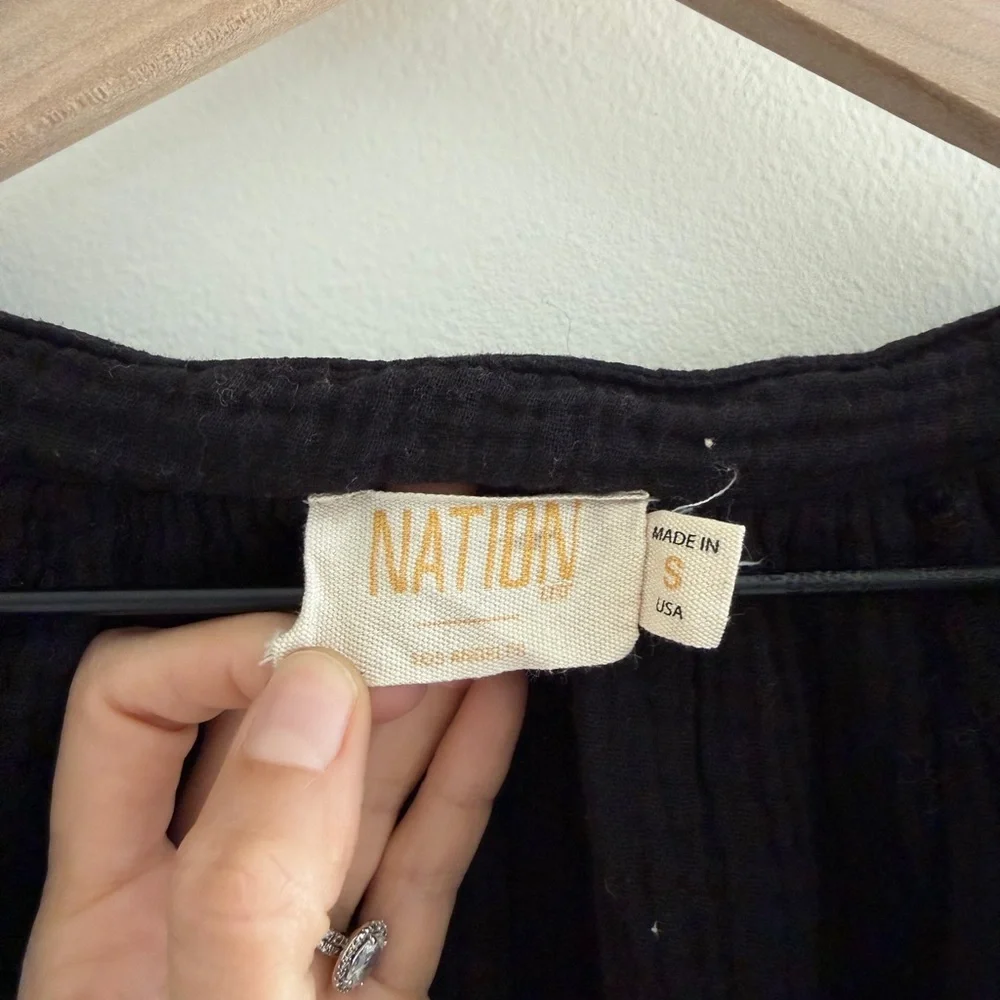 Nation LTD Black Cotton Gauze Blouse – Size S (Made in USA) - Picture 4 of 6